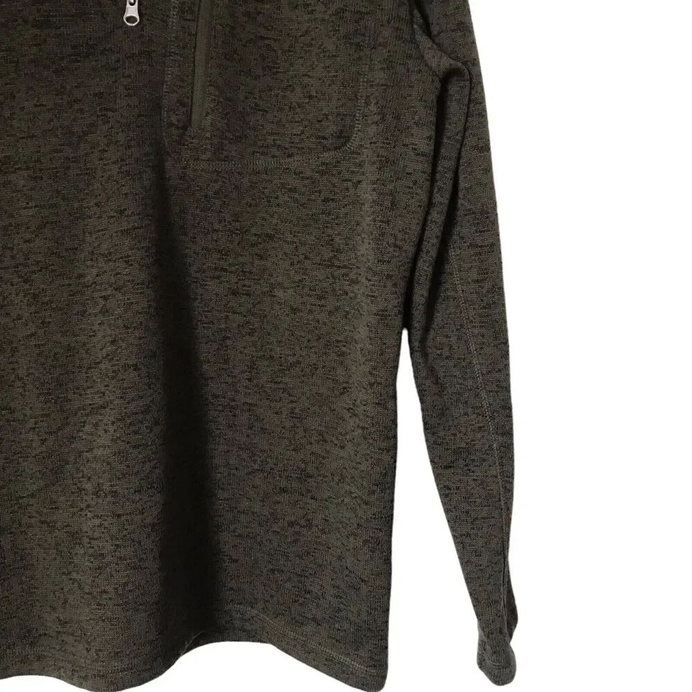 Magellan Outdoors Mens Sweater Sm Hickory Canyon 1/4 Zip Olive Night Pullover